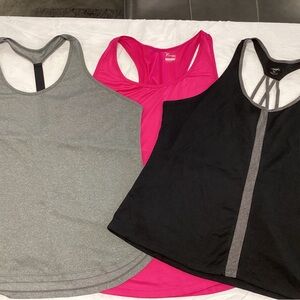 Old Navy Women's Racerback ACTIVEWEAR Tank Tops - Gray, Pink, and Black